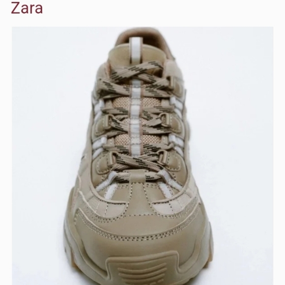 ZARA KHAKI GREEN HIKING BOOT STYLE SNEAKERS LACE UP USA 9 EU 40 BRAND NEW - Picture 5 of 14